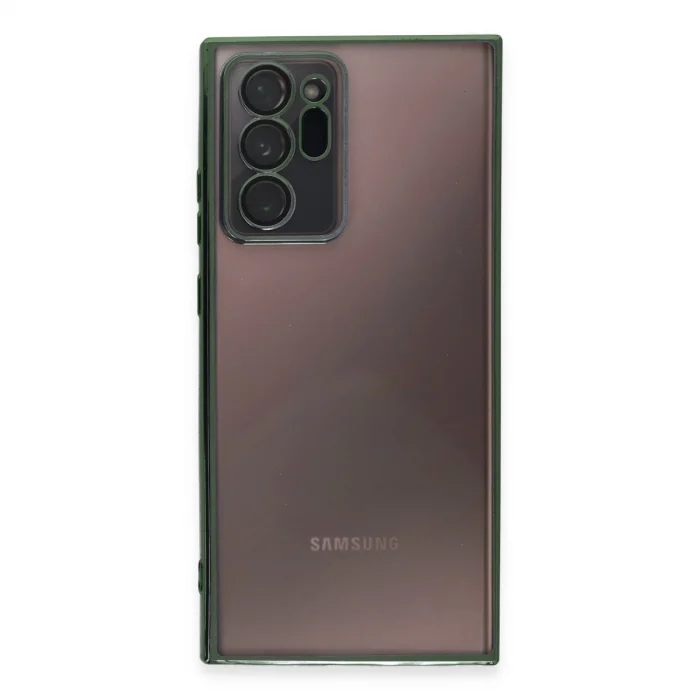 BUĞZ Samsung Galaxy Note 20 Ultra Kılıf Razer Lensli Silikon - Yeşil