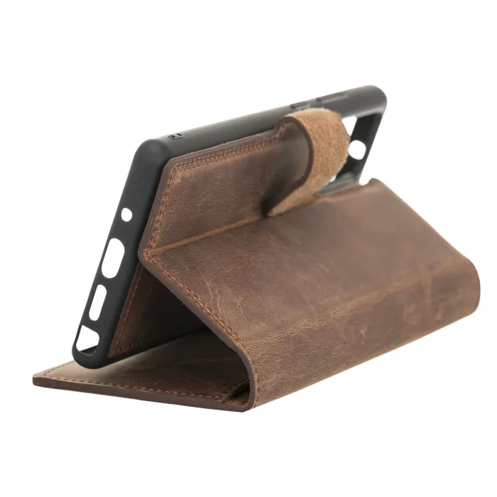  Samsung Galaxy Note 20 Uyumlu Deri Cüzdanlı Kılıf G2 Kahve