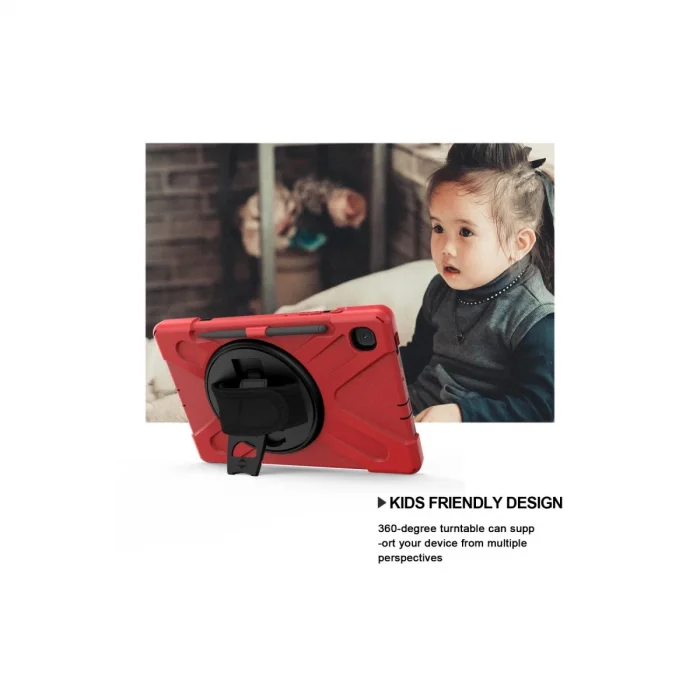 BUĞZ Samsung Galaxy P610 Tab S6 Lite 10.4 Kılıf Amazing Tablet Kapak - Kırmızı