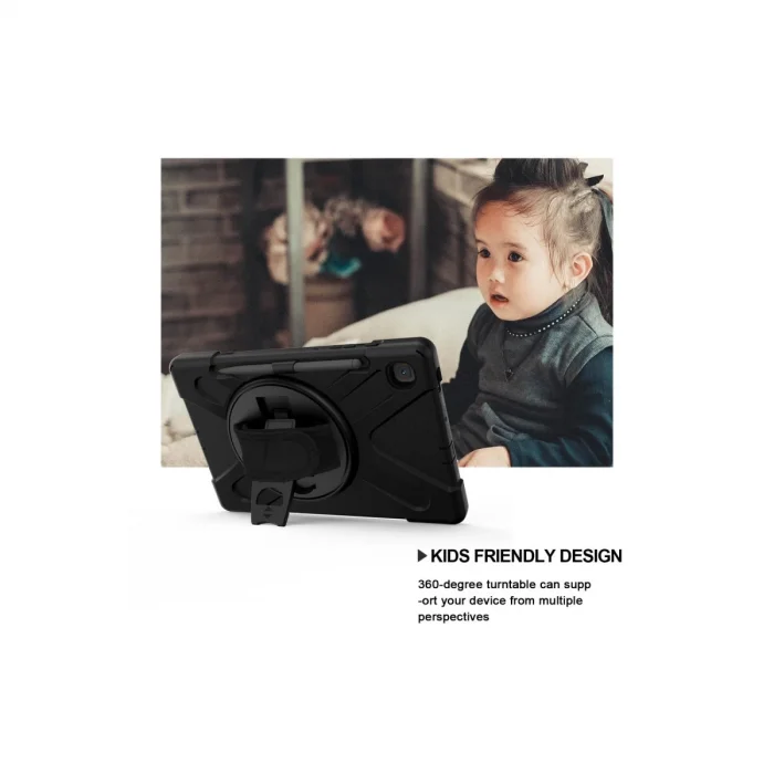 BUĞZ Samsung Galaxy P610 Tab S6 Lite 10.4 Kılıf Amazing Tablet Kapak - Siyah