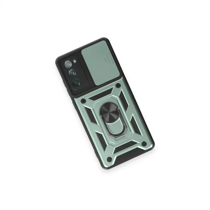 BUĞZ Samsung Galaxy S20 Fe Kılıf Pars Lens Yüzüklü Silikon - Yeşil