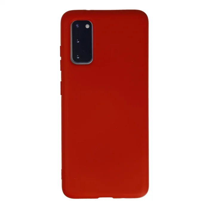 BUĞZ Samsung Galaxy S20 Kılıf Nano İçi Kadife Silikon - Kırmızı
