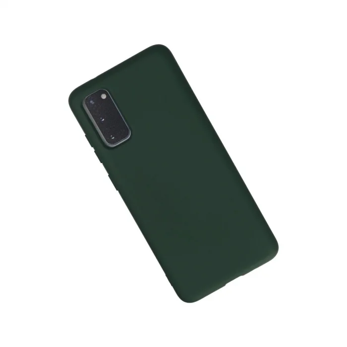 BUĞZ Samsung Galaxy S20 Kılıf Nano İçi Kadife Silikon - Koyu Yeşil