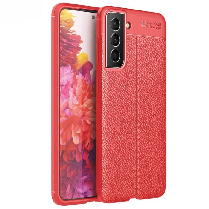 BUĞZ Samsung Galaxy S21 Fe Kılıf Auto Focus Kapak - Kırmızı