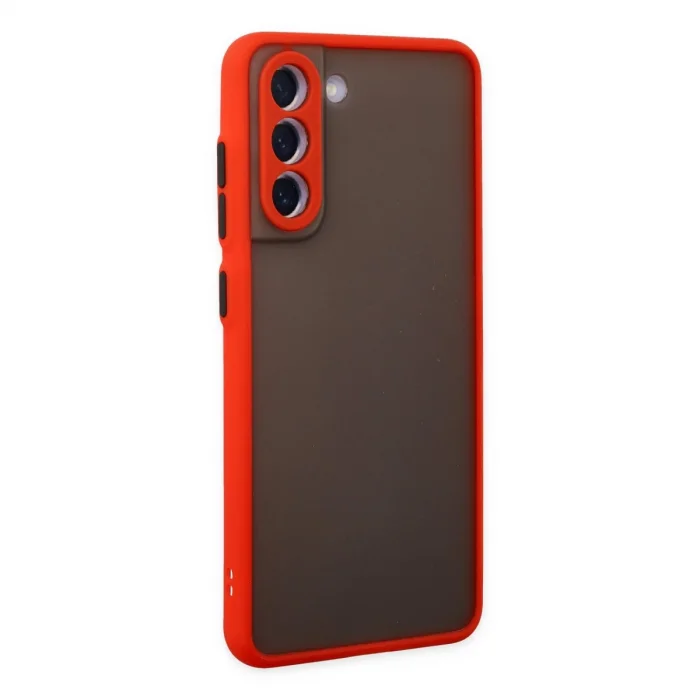 BUĞZ Samsung Galaxy S21 Fe Kılıf Montreal Silikon Kapak - Kırmızı