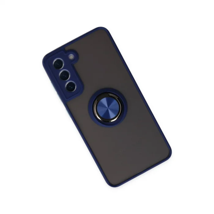 BUĞZ Samsung Galaxy S21 Fe Kılıf Montreal Yüzüklü Silikon Kapak - Lacivert