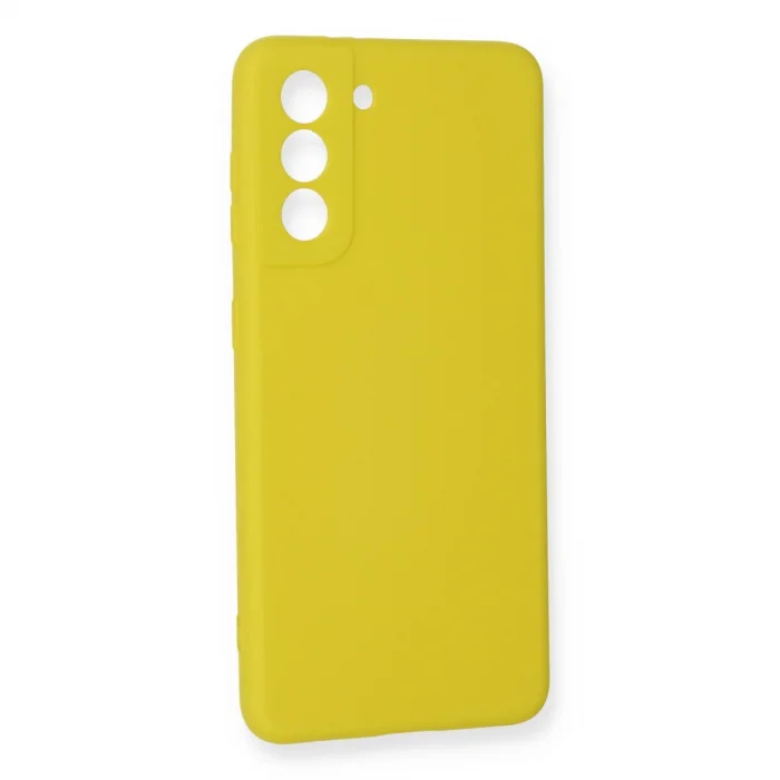 BUĞZ Samsung Galaxy S21 Fe Kılıf Nano İçi Kadife Silikon - Sarı