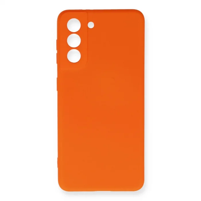 BUĞZ Samsung Galaxy S21 Fe Kılıf Nano İçi Kadife Silikon - Turuncu