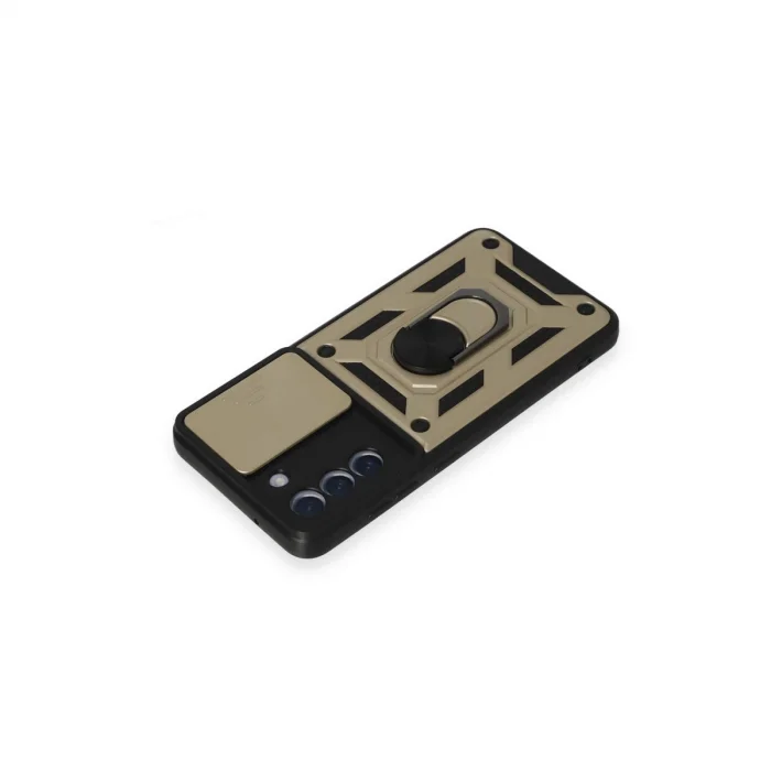 BUĞZ Samsung Galaxy S21 Fe Kılıf Pars Lens Yüzüklü Silikon - Gold