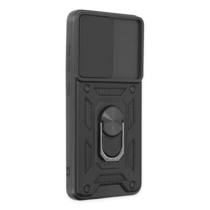 BUĞZ Samsung Galaxy S21 Fe Kılıf Pars Lens Yüzüklü Silikon - Siyah