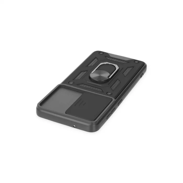 BUĞZ Samsung Galaxy S21 Fe Kılıf Pars Lens Yüzüklü Silikon - Siyah