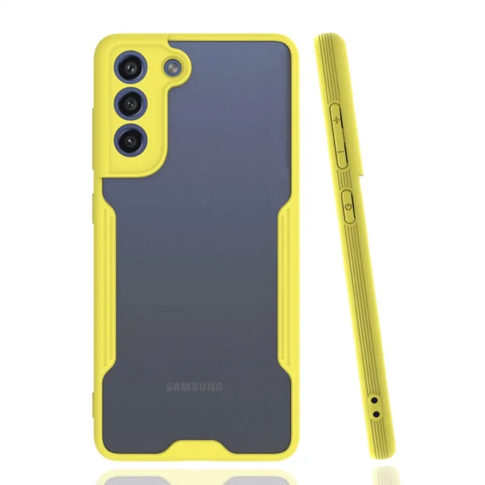 BUĞZ Samsung Galaxy S21 Fe Kılıf Platin Silikon - Sarı