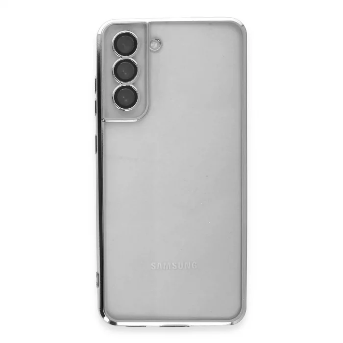 BUĞZ Samsung Galaxy S21 Fe Kılıf Razer Lensli Silikon - Gümüş