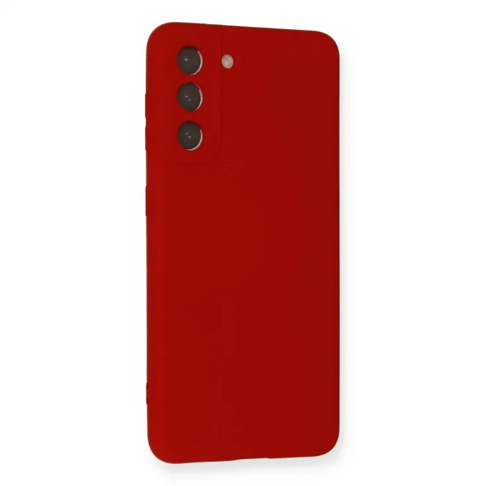 BUĞZ Samsung Galaxy S21 Kılıf Nano İçi Kadife Silikon - Kırmızı