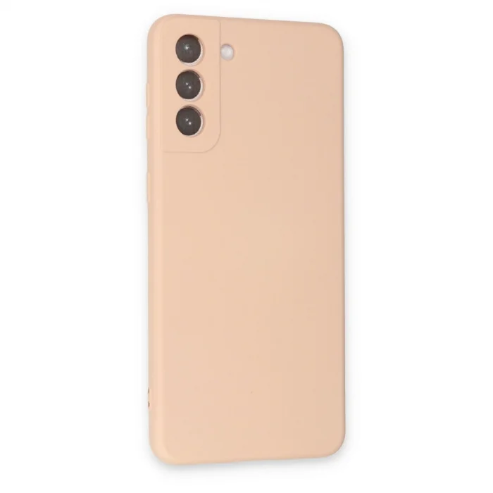 BUĞZ Samsung Galaxy S21 Kılıf Nano İçi Kadife Silikon - Pudra