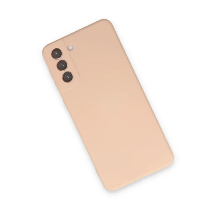 BUĞZ Samsung Galaxy S21 Kılıf Nano İçi Kadife Silikon - Pudra