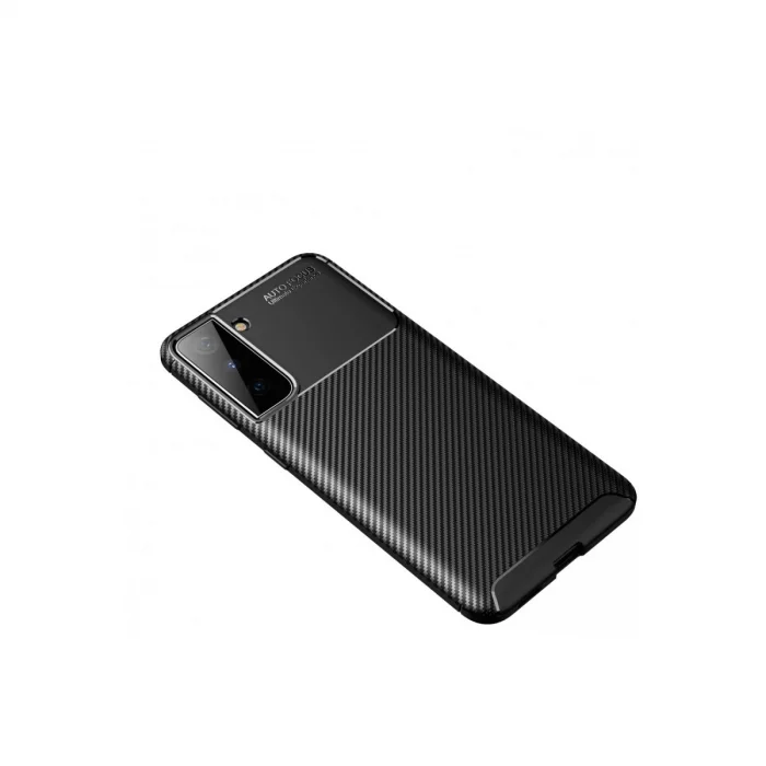 BUĞZ Samsung Galaxy S21 Plus Kılıf Auto Focus Karbon Kapak - Siyah