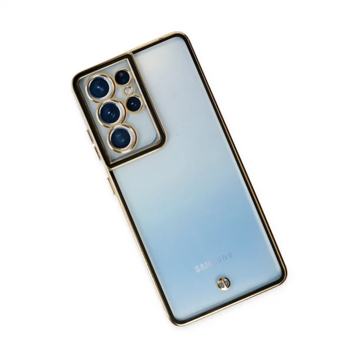 BUĞZ Samsung Galaxy S21 Ultra Kılıf Liva Lens Silikon - Siyah