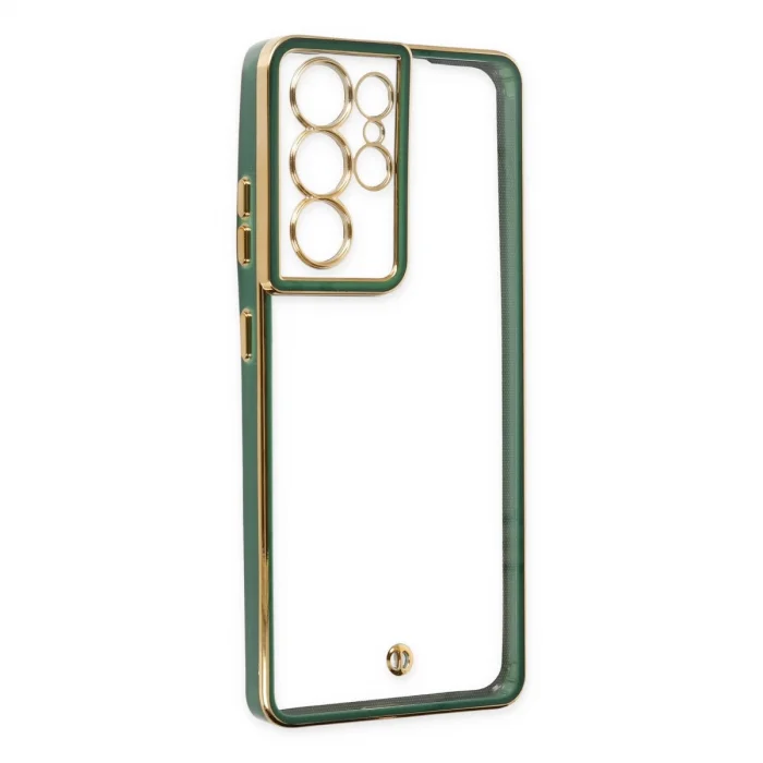 BUĞZ Samsung Galaxy S21 Ultra Kılıf Liva Lens Silikon - Yeşil