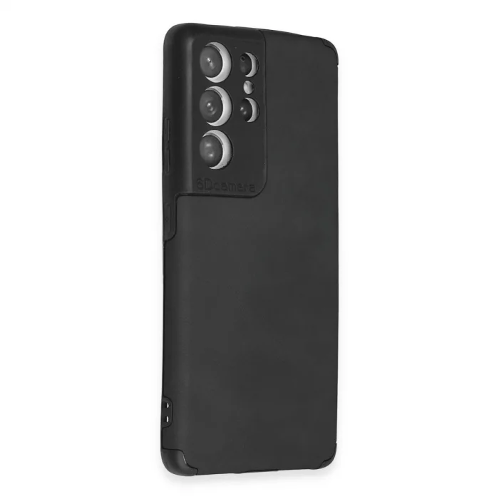 BUĞZ Samsung Galaxy S21 Ultra Kılıf Loop Deri Silikon - Siyah