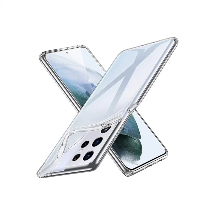 BUĞZ Samsung Galaxy S21 Ultra Kılıf Lüx Şeffaf Silikon