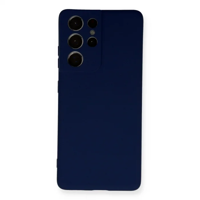 BUĞZ Samsung Galaxy S21 Ultra Kılıf Nano İçi Kadife Silikon - Lacivert