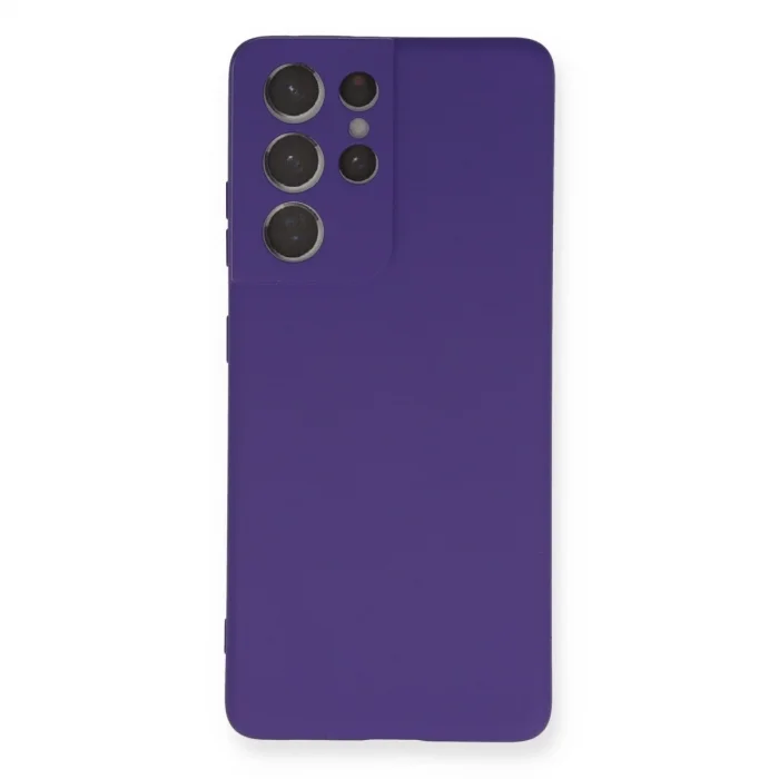 BUĞZ Samsung Galaxy S21 Ultra Kılıf Nano İçi Kadife Silikon - Mor