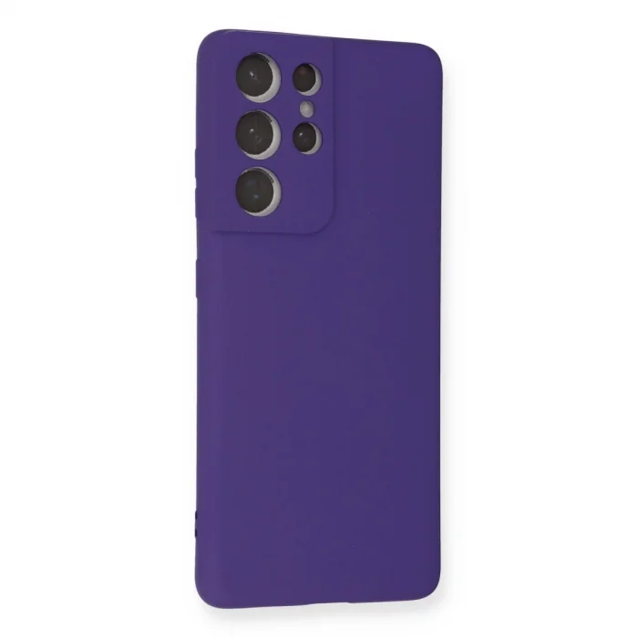 BUĞZ Samsung Galaxy S21 Ultra Kılıf Nano İçi Kadife Silikon - Mor
