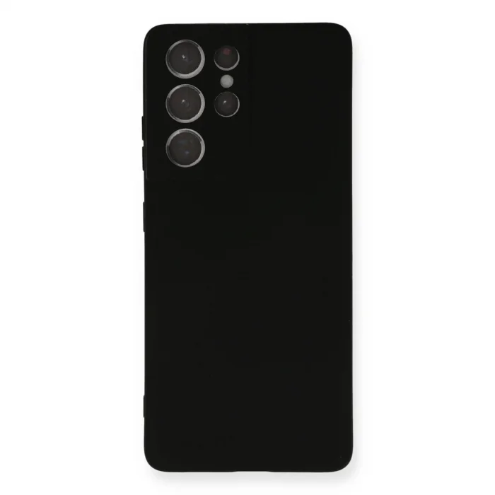 BUĞZ Samsung Galaxy S21 Ultra Kılıf Nano İçi Kadife Silikon - Siyah