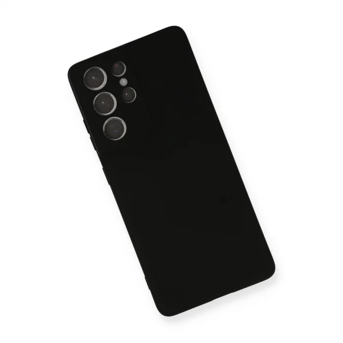BUĞZ Samsung Galaxy S21 Ultra Kılıf Nano İçi Kadife Silikon - Siyah