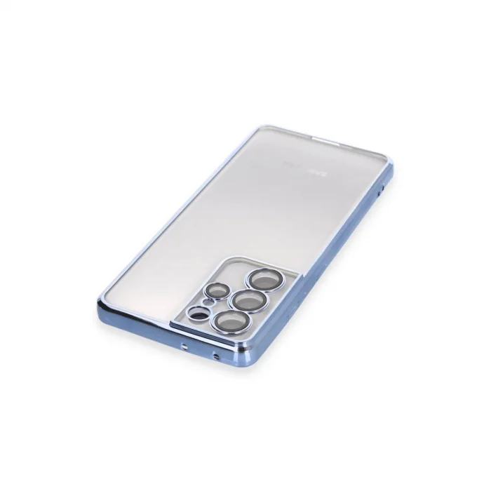 BUĞZ Samsung Galaxy S21 Ultra Kılıf Razer Lensli Silikon - Açık Mavi