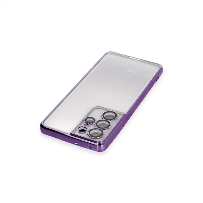 BUĞZ Samsung Galaxy S21 Ultra Kılıf Razer Lensli Silikon - Mor