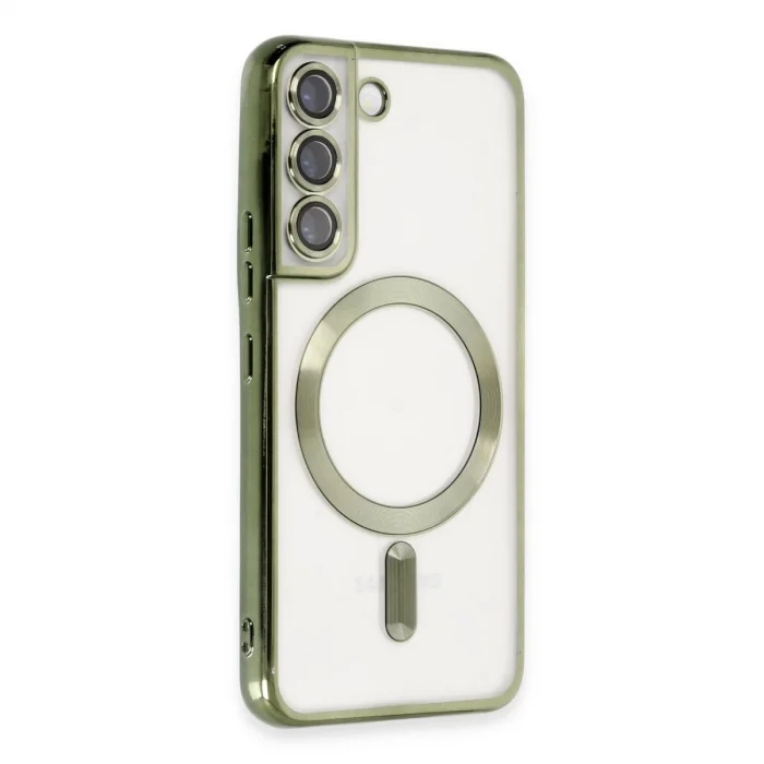 BUĞZ Samsung Galaxy S22 Kılıf Kross Magneticsafe Kapak - Koyu Yeşil