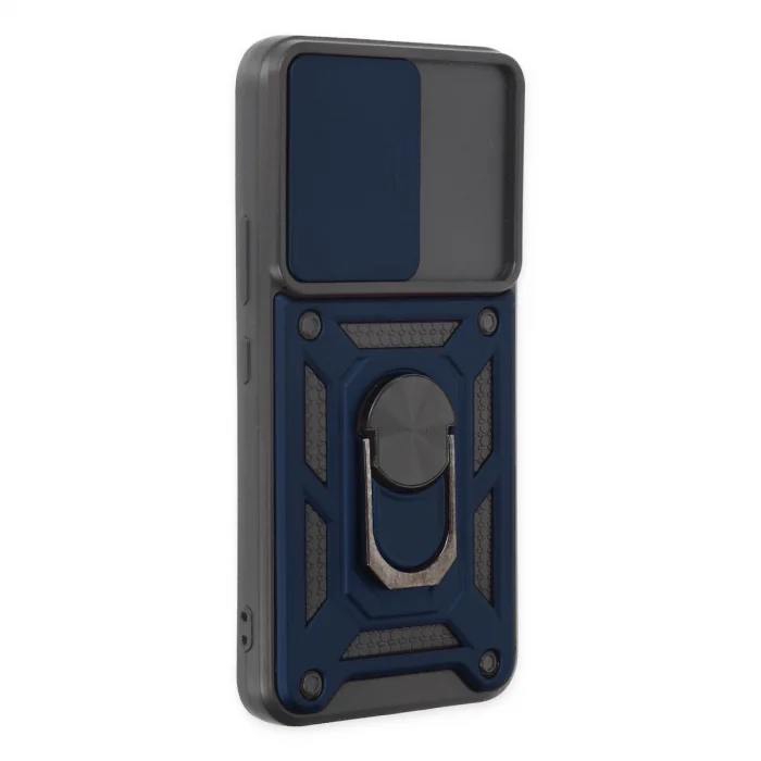 BUĞZ Samsung Galaxy S22 Kılıf Pars Lens Yüzüklü Silikon - Lacivert