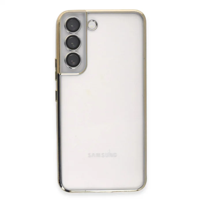BUĞZ Samsung Galaxy S22 Kılıf Razer Lensli Silikon - Gold