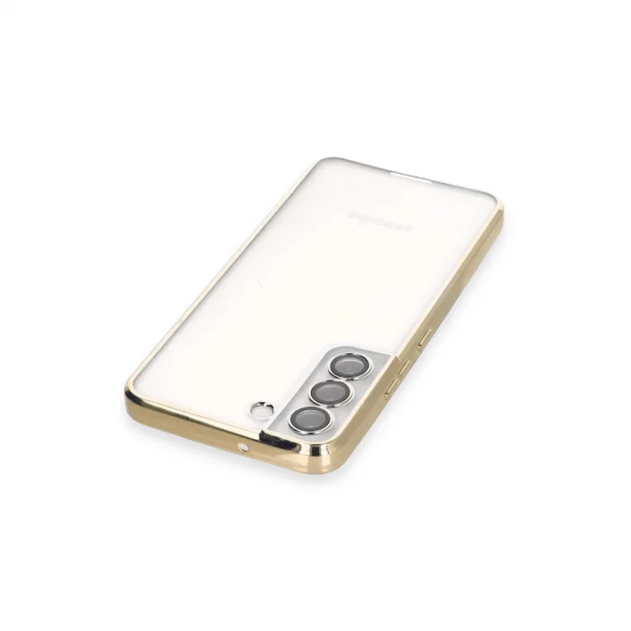 BUĞZ Samsung Galaxy S22 Kılıf Razer Lensli Silikon - Gold