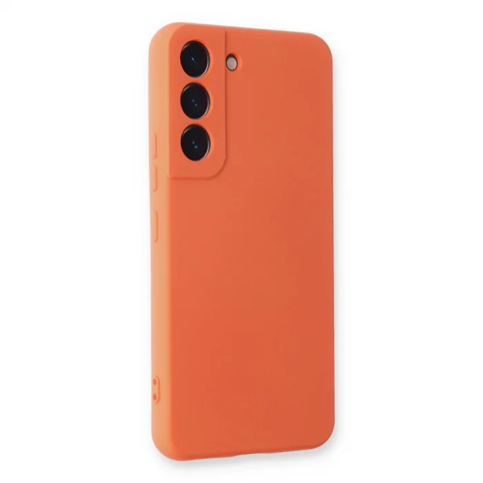 BUĞZ Samsung Galaxy S22 Plus Kılıf Nano İçi Kadife Silikon - Turuncu