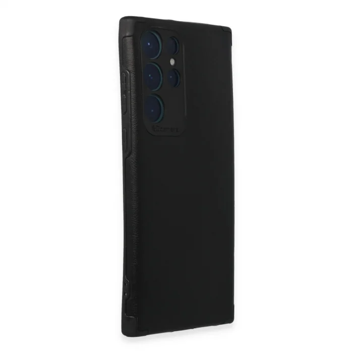 BUĞZ Samsung Galaxy S22 Ultra Kılıf Loop Deri Silikon - Siyah