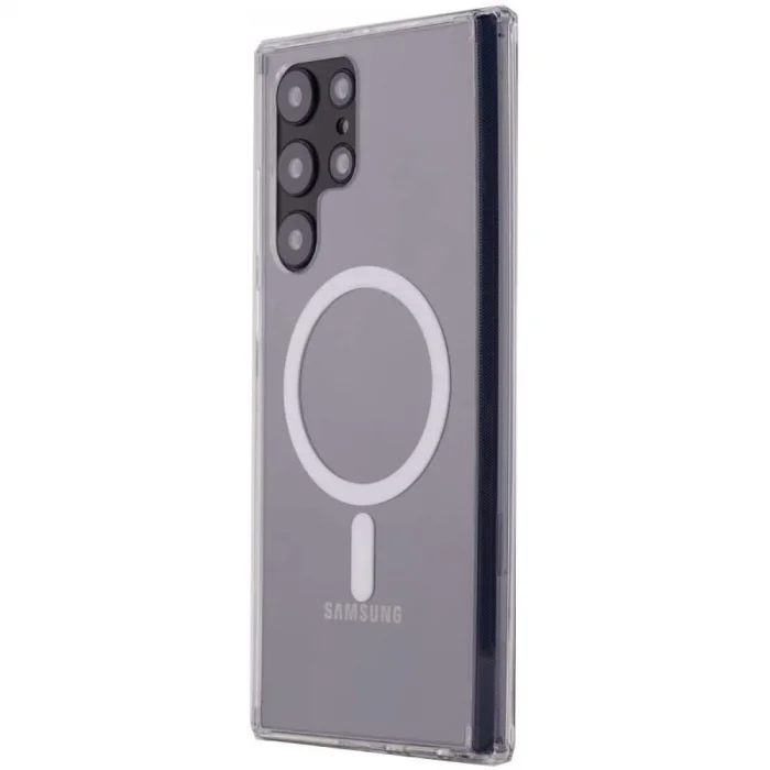 BUĞZ Samsung Galaxy S22 Ultra Kılıf Magneticsafe Şeffaf Silikon - Şeffaf