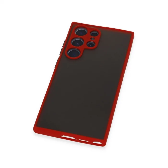 BUĞZ Samsung Galaxy S22 Ultra Kılıf Montreal Silikon Kapak - Kırmızı