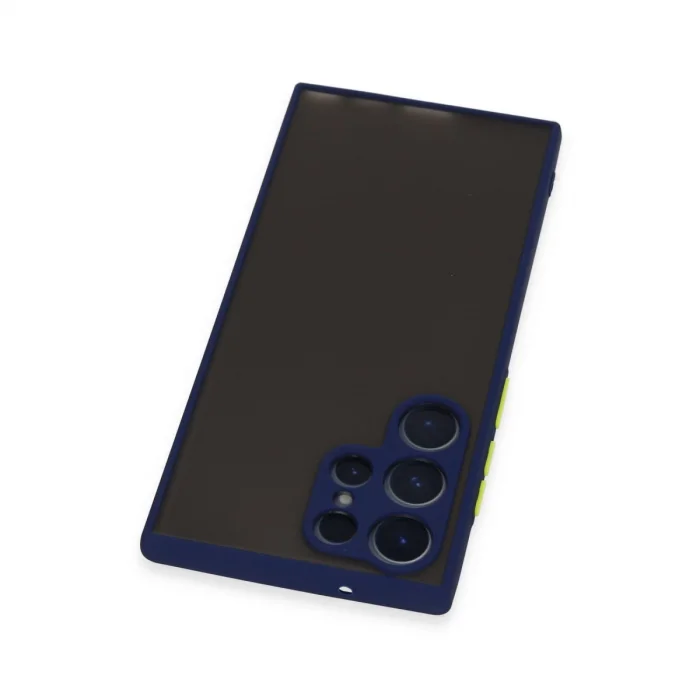 BUĞZ Samsung Galaxy S22 Ultra Kılıf Montreal Silikon Kapak - Lacivert