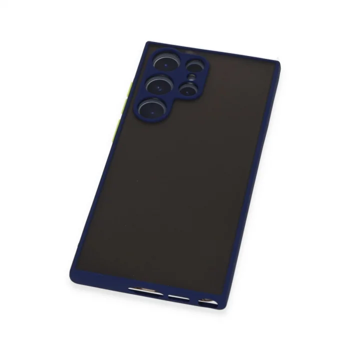 BUĞZ Samsung Galaxy S22 Ultra Kılıf Montreal Silikon Kapak - Lacivert