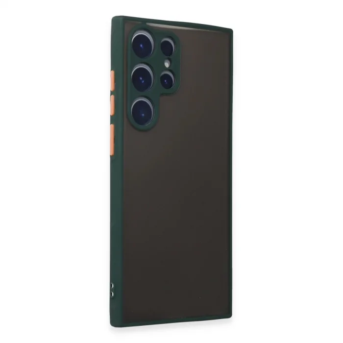 BUĞZ Samsung Galaxy S22 Ultra Kılıf Montreal Silikon Kapak - Yeşil