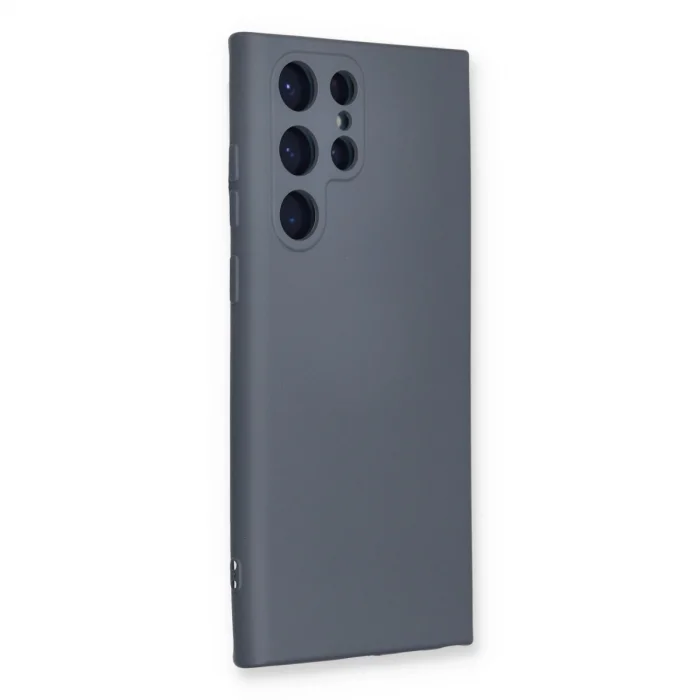 BUĞZ Samsung Galaxy S22 Ultra Kılıf Nano İçi Kadife Silikon - Gri