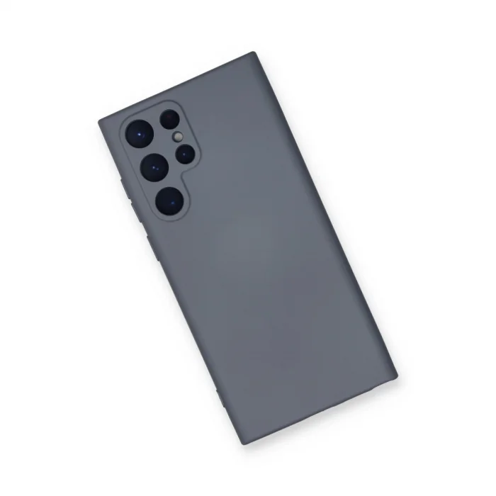 BUĞZ Samsung Galaxy S22 Ultra Kılıf Nano İçi Kadife Silikon - Gri