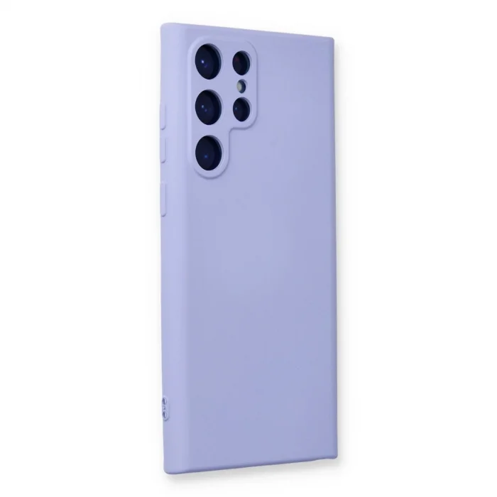 BUĞZ Samsung Galaxy S22 Ultra Kılıf Nano İçi Kadife Silikon - Lila