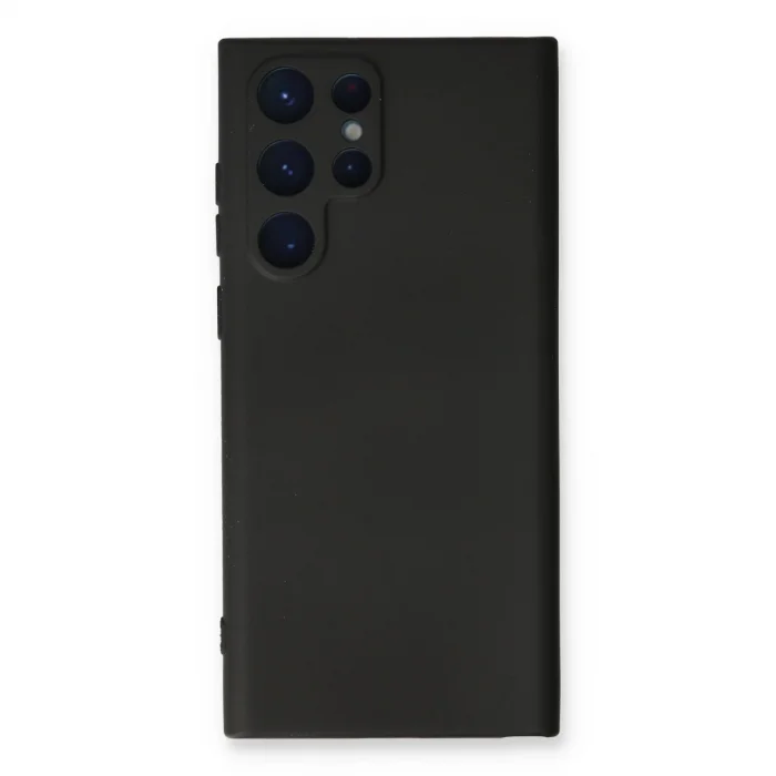 BUĞZ Samsung Galaxy S22 Ultra Kılıf Nano İçi Kadife Silikon - Siyah