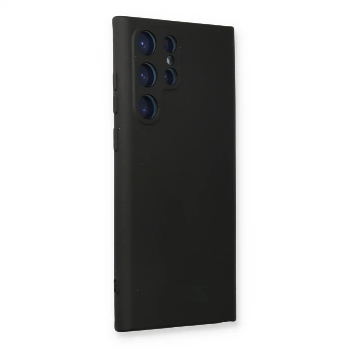 BUĞZ Samsung Galaxy S22 Ultra Kılıf Nano İçi Kadife Silikon - Siyah