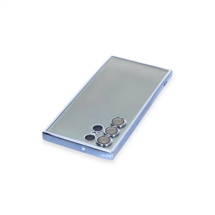 BUĞZ Samsung Galaxy S22 Ultra Kılıf Razer Lensli Silikon - Açık Mavi