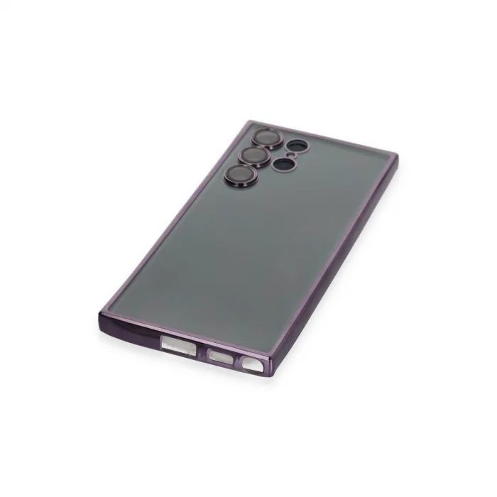 BUĞZ Samsung Galaxy S22 Ultra Kılıf Razer Lensli Silikon - Mor